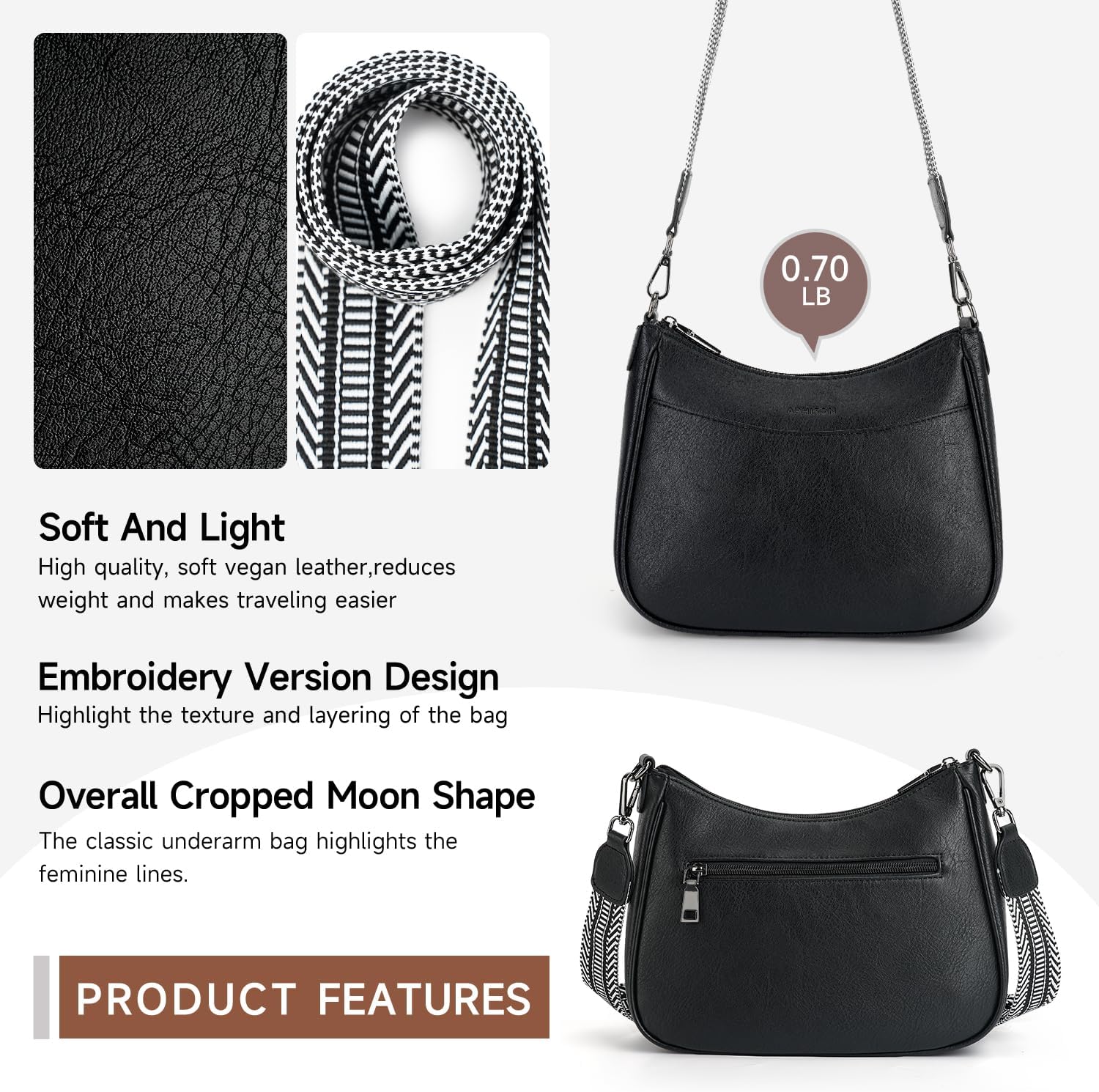 BOLSO CRUZADO DE CUERO VEGANO APHISON PARA MUJER - 4