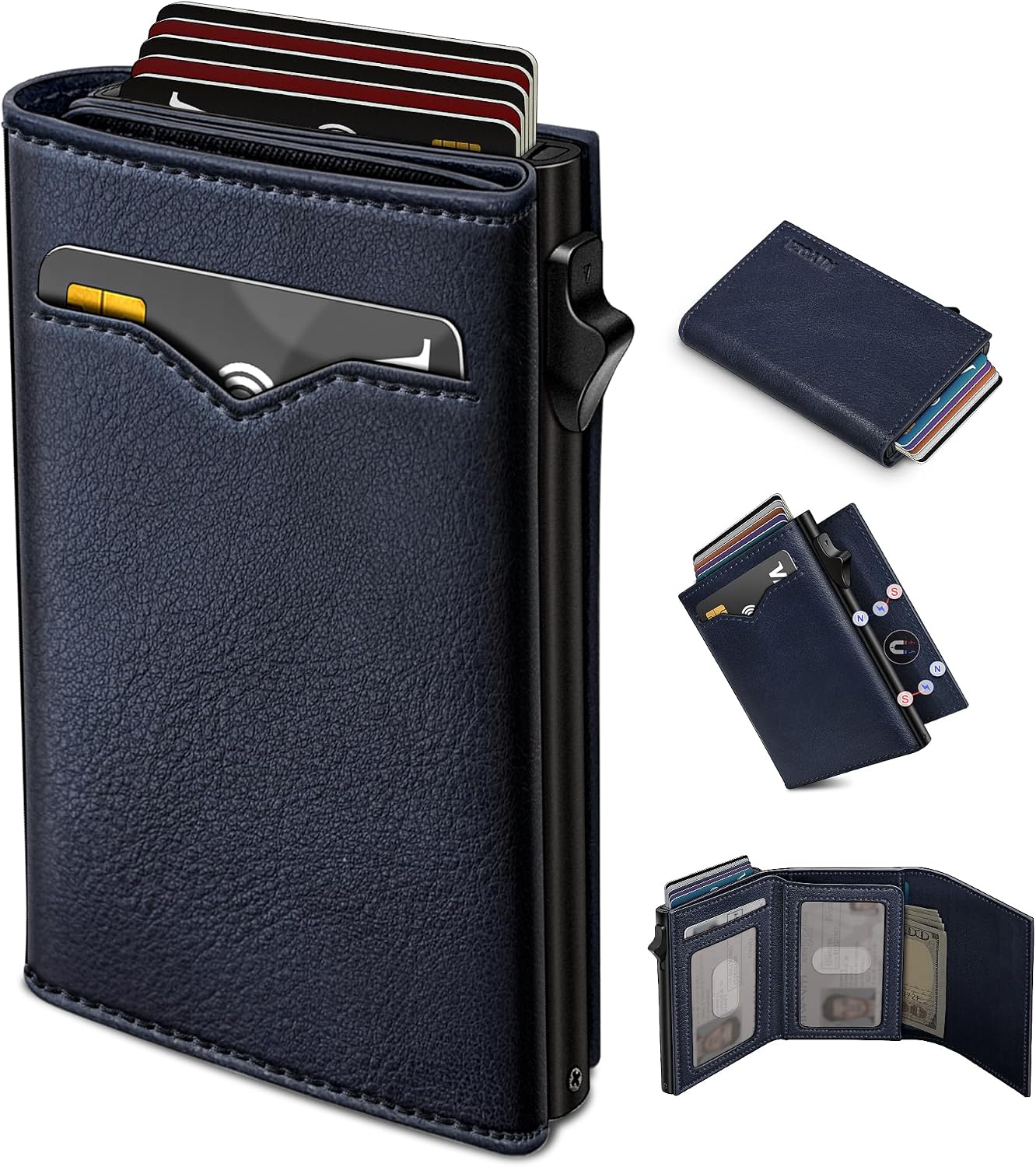 BILLETERA PARA HOMBRE MIYOZI TRIFOLD CON BLOQUEO RFID Y CIERRE MAGNÉTICO - 1