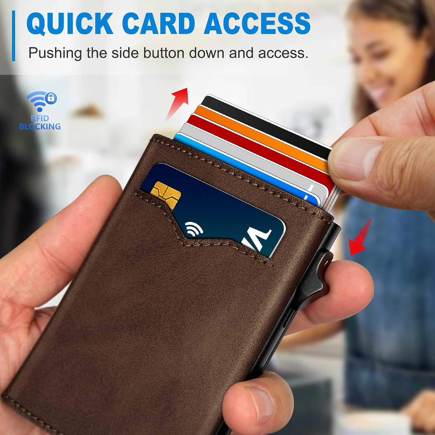 BILLETERA PARA HOMBRE MIYOZI TRIFOLD POP UP CON BLOQUEO RFID Y CIERRE MAGNÉTICO - 5