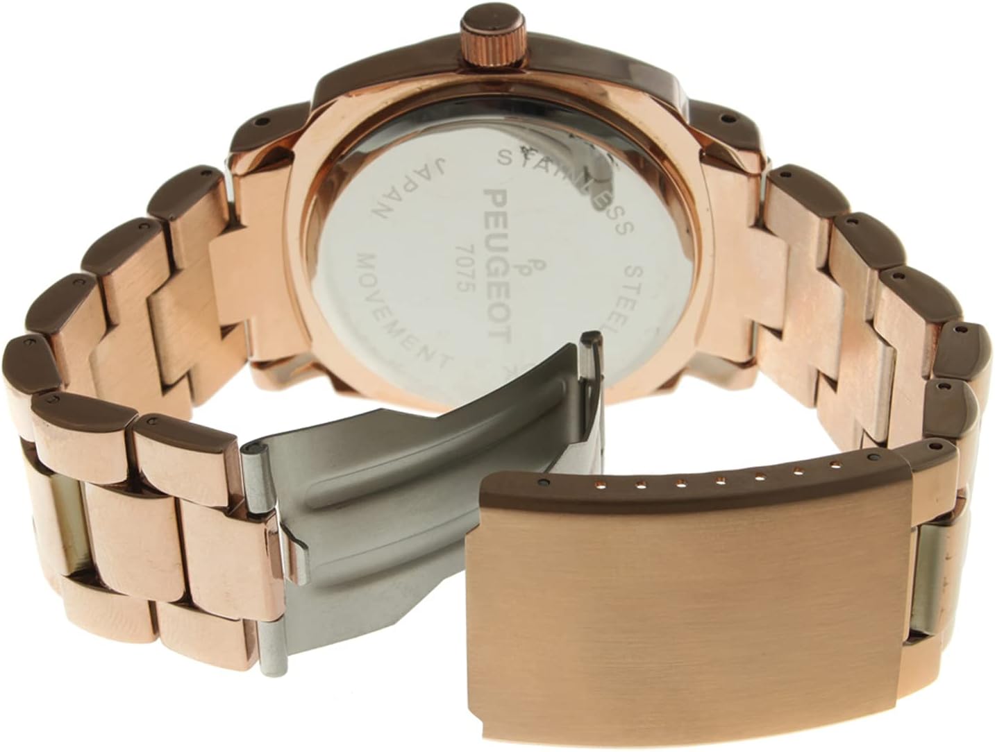 RELOJ DE PULSERA PARA MUJER PEUGEOT BOYFRIEND OVERSIZED CON BISEL CON CRISTALES SWAROVSKI Y PULSERA METÁLICA - 4