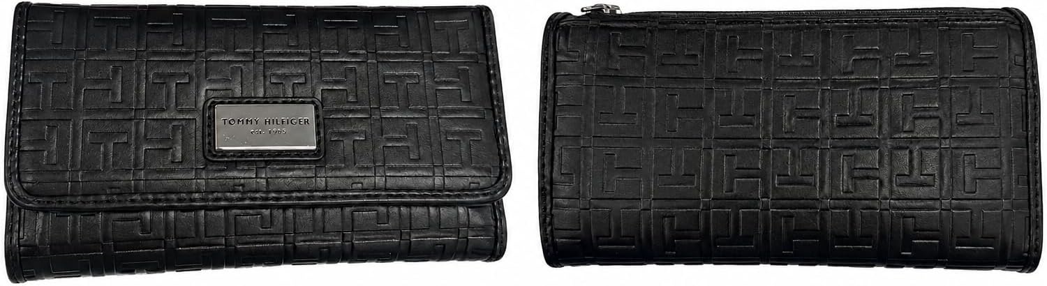 BILLETERA PARA MUJER TOMMY HILFIGER LOGO CHECKBOOK CLUTCH BAG NEGRO - 2