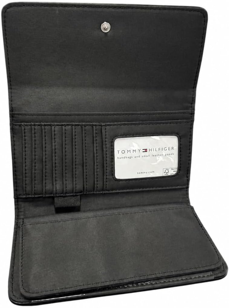 BILLETERA PARA MUJER TOMMY HILFIGER LOGO CHECKBOOK CLUTCH BAG NEGRO - 4