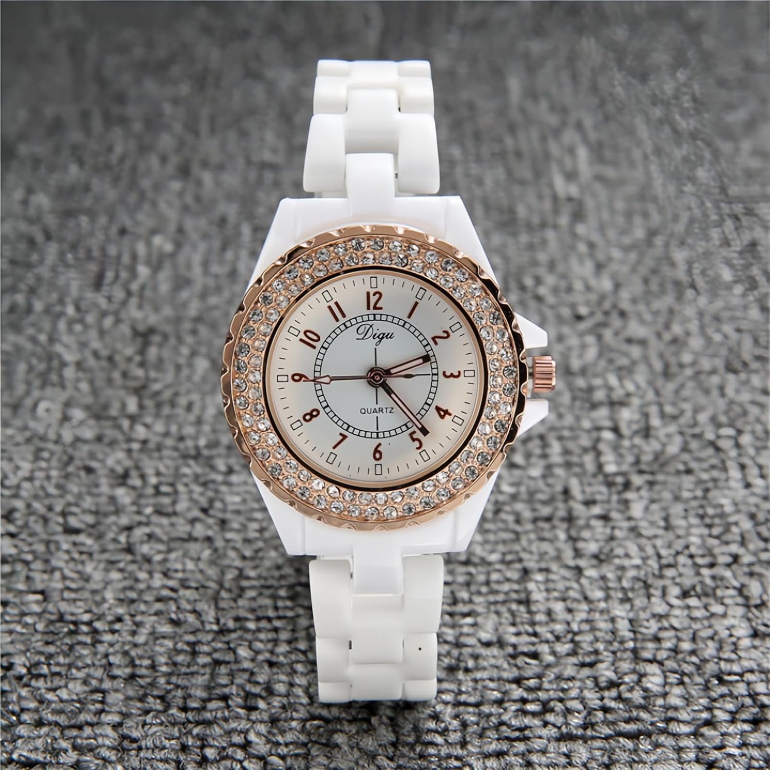 RELOJ DE PULSERA PARA MUJER MASTOP CERÁMICO BLANCO CON CRISTALES SWAROVSKI Y CUARZO ANALÓGICO RESISTENTE AL AGUA - 4