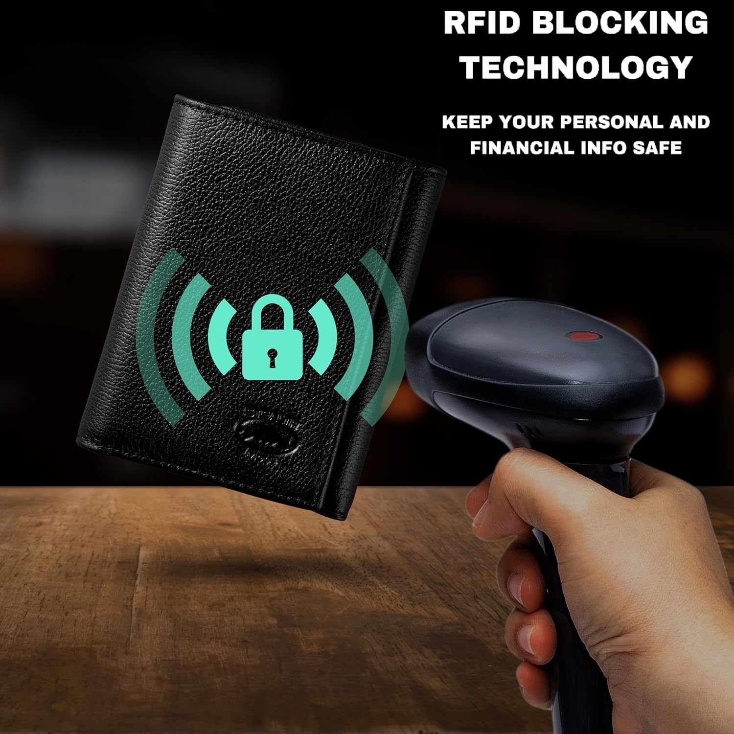 BILLETERA TRIFOLD DE CUERO STEALTH MODE PARA HOMBRE CON BLOQUEO RFID - 5