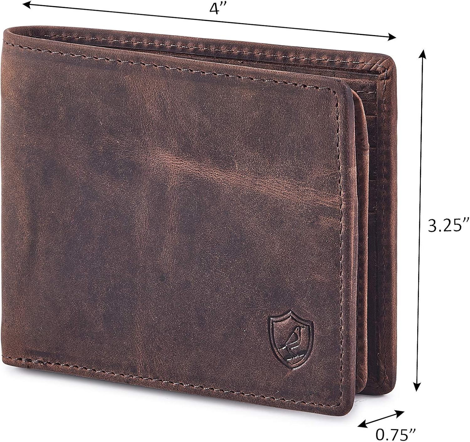 BILLETERA PARA HOMBRE COCHOA BIFOLD DE CUERO CRAZY HORSE COGNAC - 3
