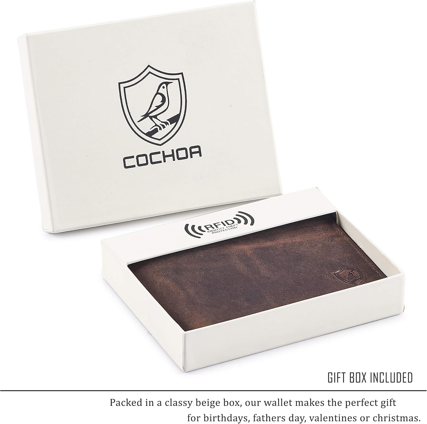 BILLETERA PARA HOMBRE COCHOA BIFOLD DE CUERO CRAZY HORSE COGNAC - 5
