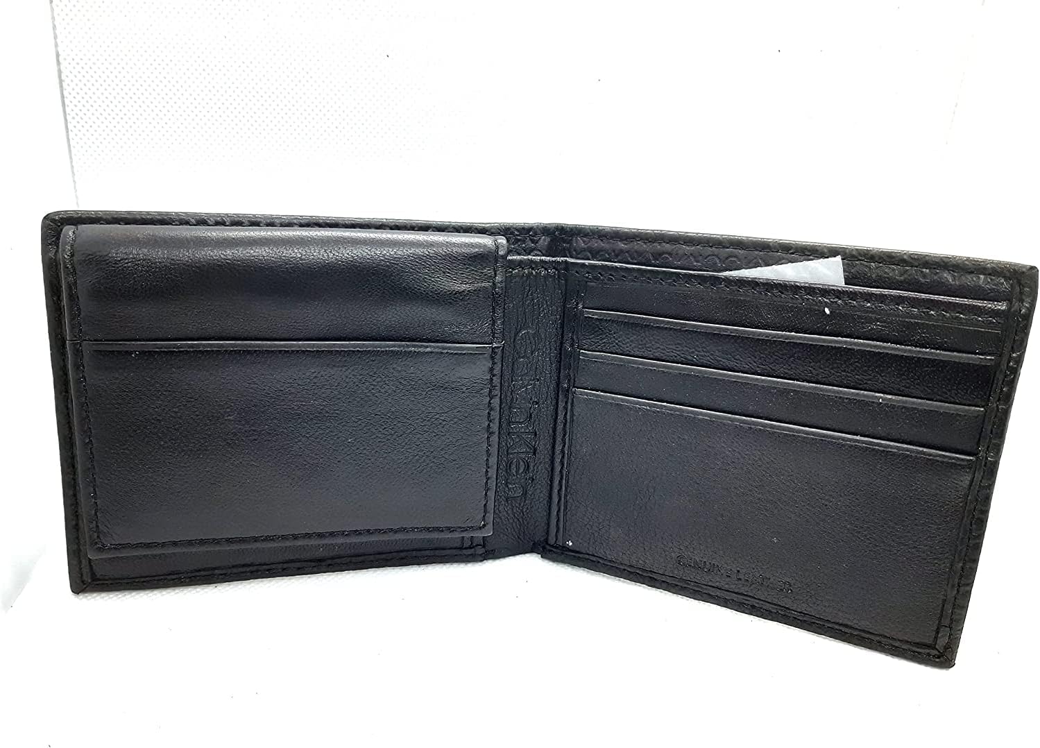 BILLETERA PARA HOMBRE CALVIN KLEIN DE CUERO GENUINO BIFOLD CON PROTECCIÓN RFID NEGRA CON CAJA - 1