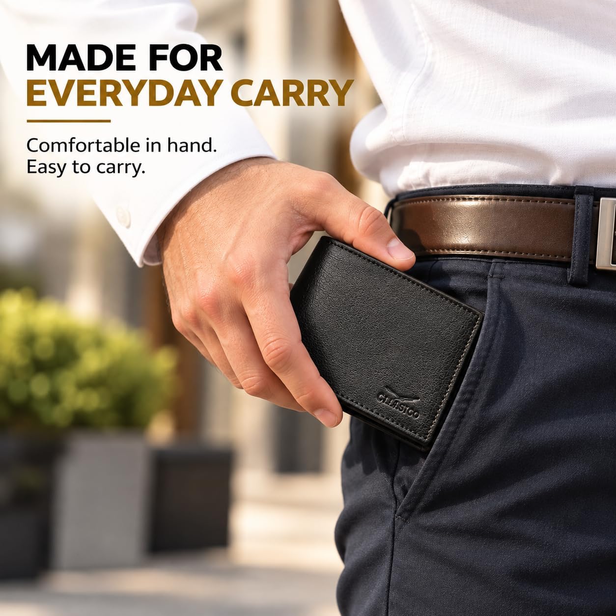 BILLETERA DE CUERO PARA HOMBRE CLAASICO CON BLOQUEO RFID Y VENTANA PARA IDENTIFICACIÓN - 5
