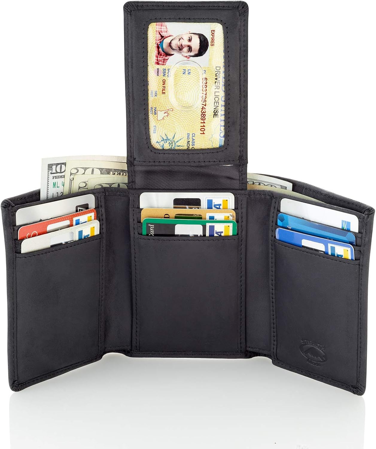 BILLETERA TRIFOLD DE CUERO STEALTH MODE PARA HOMBRE CON BLOQUEO RFID - 3