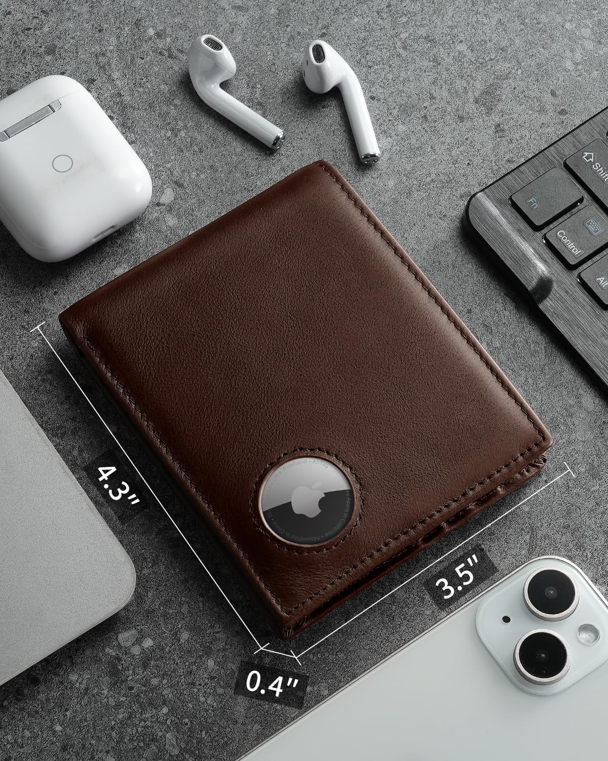 BILLETERA DE CUERO GENUINO PARA HOMBRE SEROVI CON BLOQUEO RFID, 2 VENTANAS PARA ID Y 12 ESPACIOS PARA TARJETAS - 4