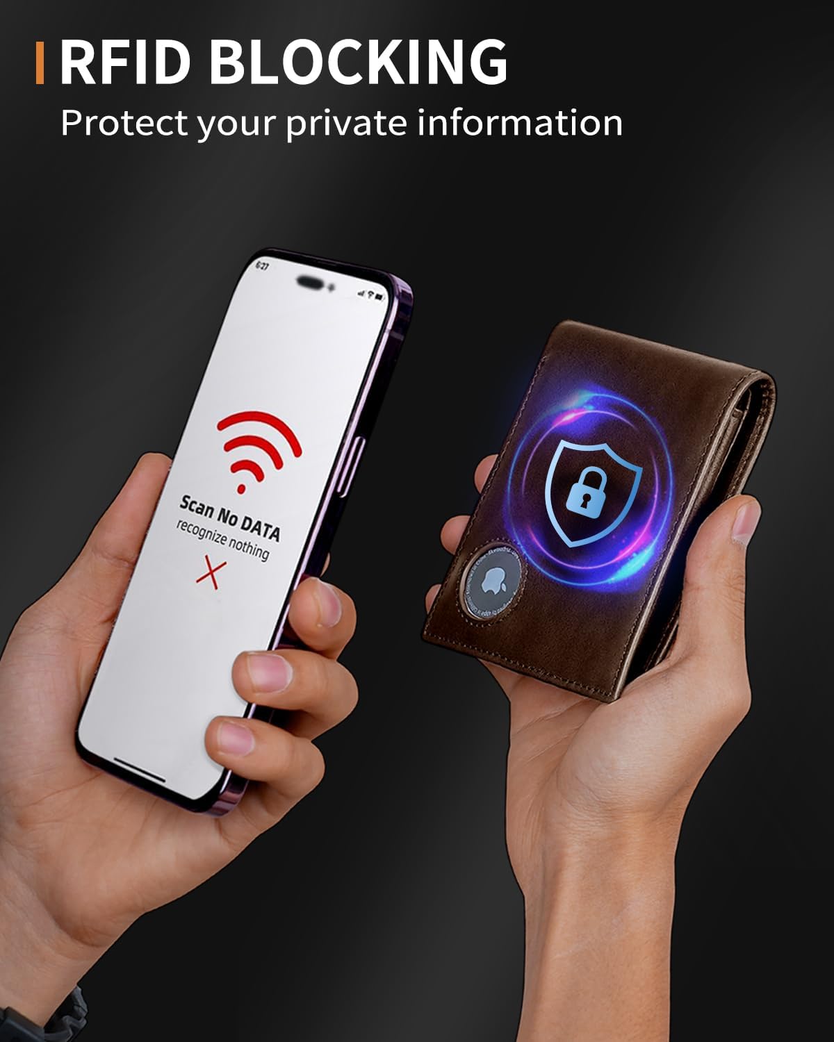 BILLETERA DE CUERO GENUINO PARA HOMBRE SEROVI CON BLOQUEO RFID, 2 VENTANAS PARA ID Y 12 ESPACIOS PARA TARJETAS - 5