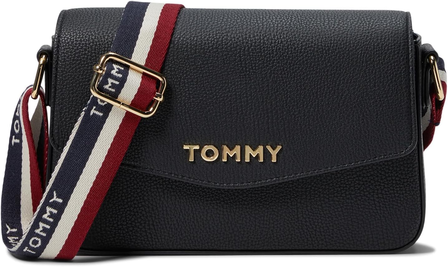 BOLSO CROSSBODY TOMMY HILFIGER REESE II ROJO EN PVC TEXTURIZADO - 1