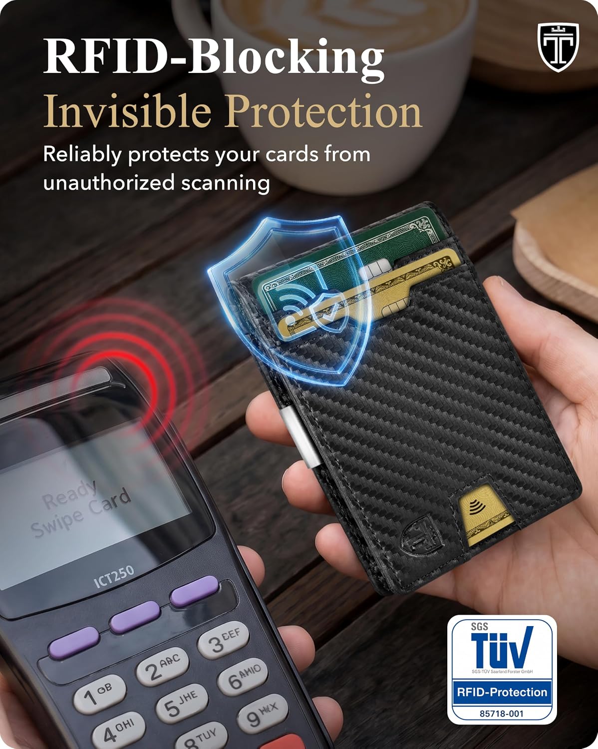 BILLETERA TRAVANDO MONEY CLIP CON PROTECCIÓN RFID PARA HOMBRE PARA 11 TARJETAS - 5