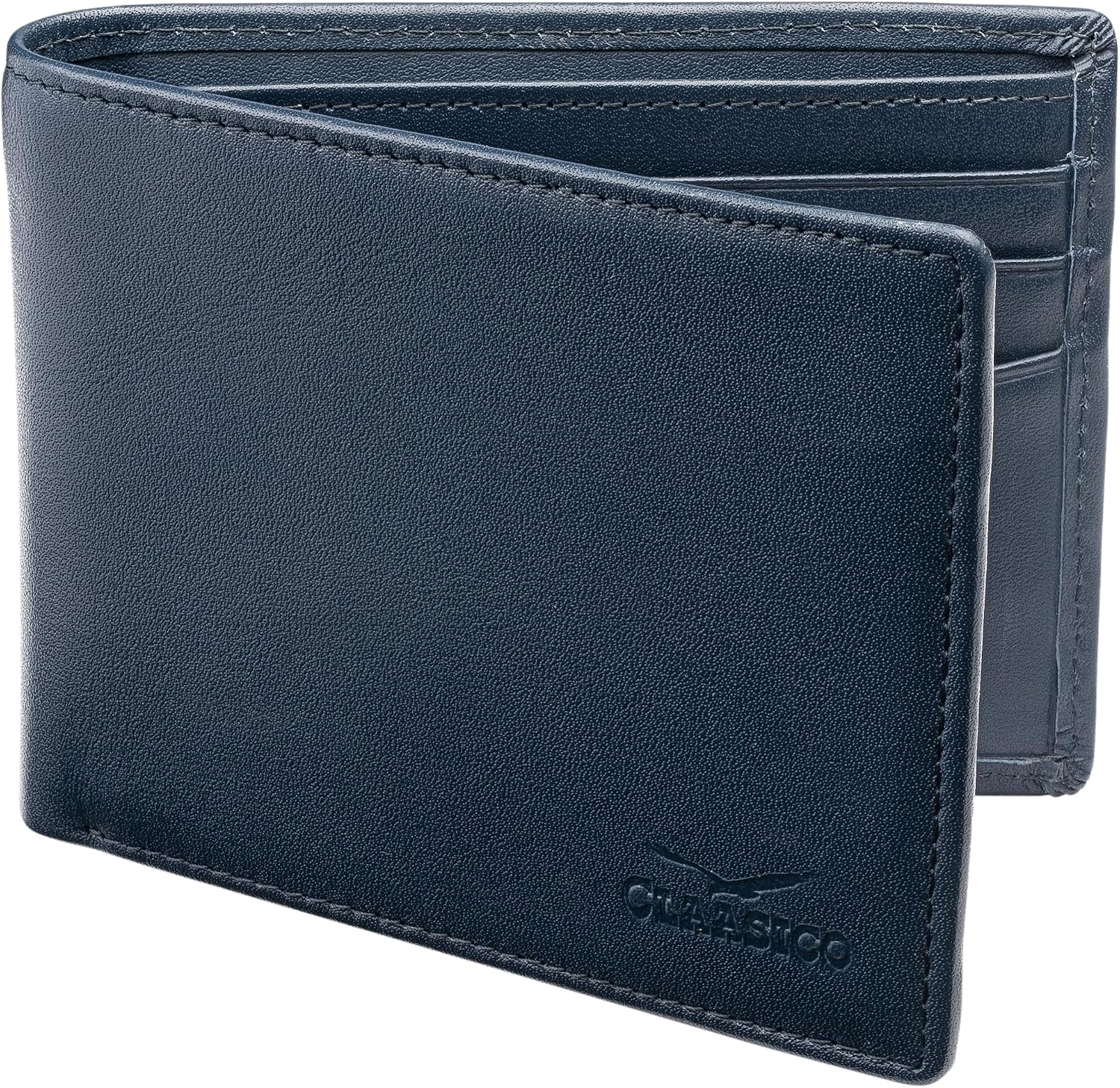 BILLETERA DE CUERO PARA HOMBRE CLAASICO CON BLOQUEO RFID Y VENTANA PARA IDENTIFICACIÓN - 1