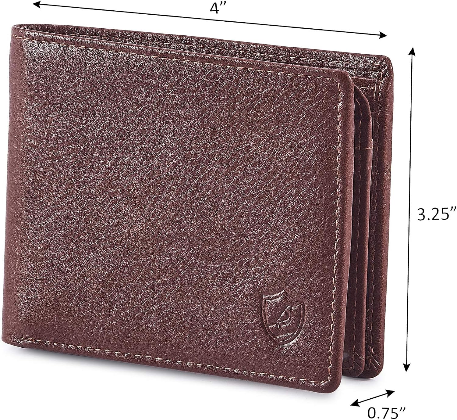 BILLETERA PARA HOMBRE COCHOA SLIM RFID BLOQUEO CUERO BIFOLD MINIMALISTA 2 VENTANAS ID NAPA TAN - 3