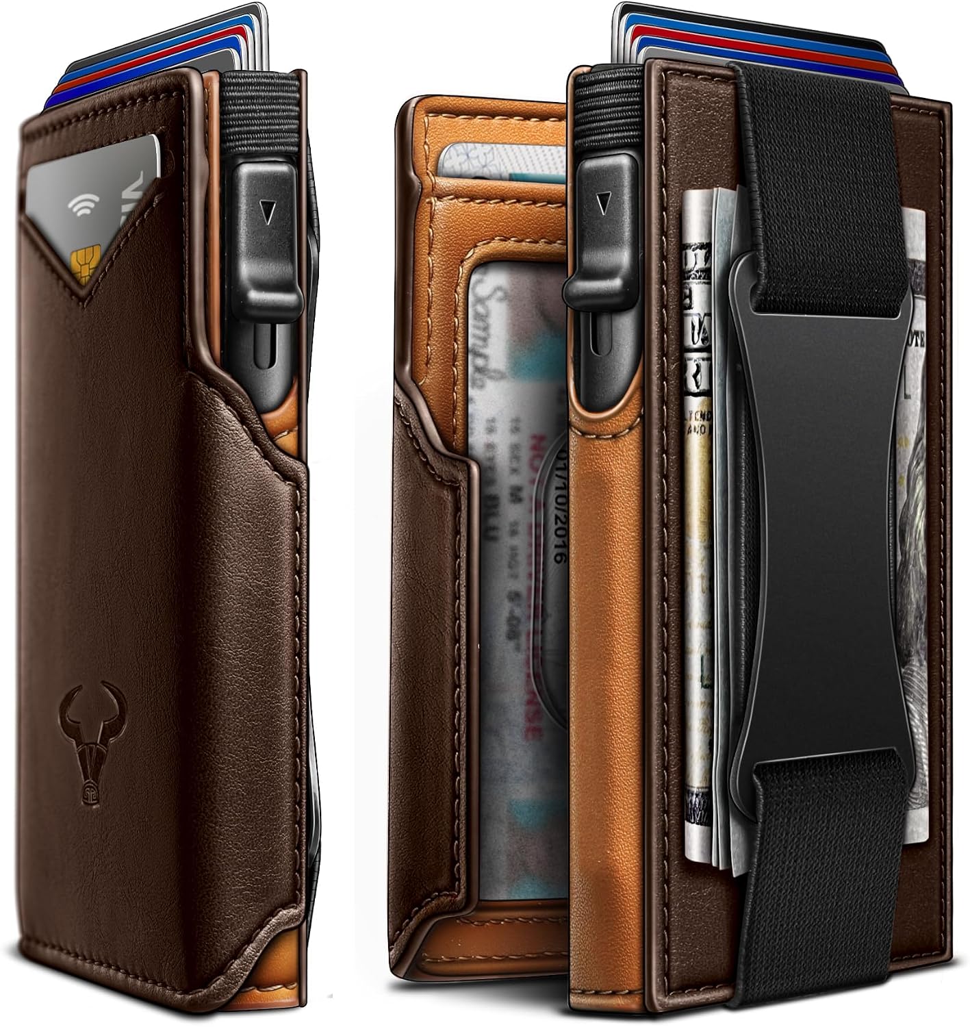 BILLETERA PARA HOMBRE BULLIANT SLIM DE CUERO CON CLIP PARA DINERO Y CIERRE MAGNÉTICO - 1