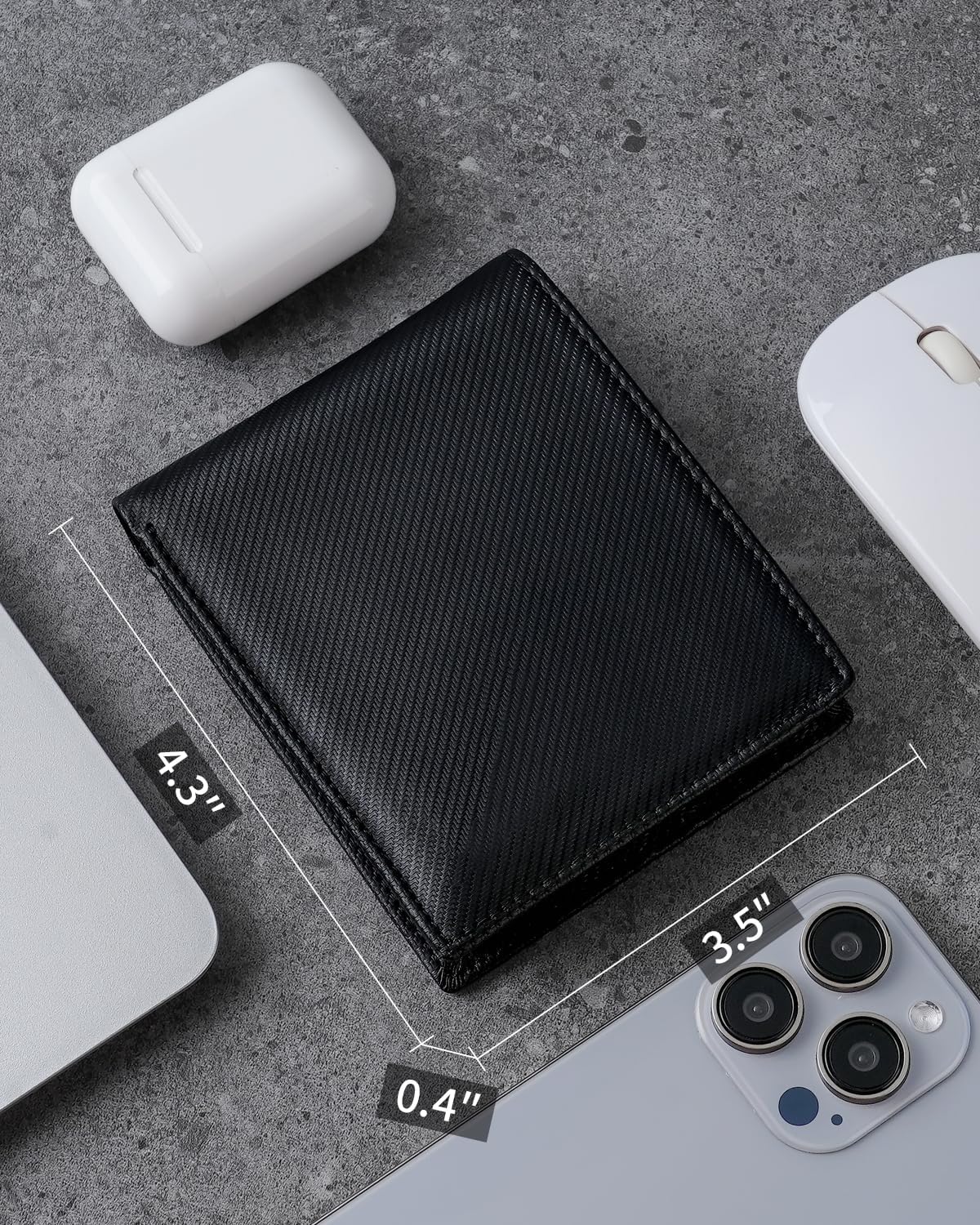 BILLETERA PARA HOMBRE SEROVI DE CUERO GENUINO BIFOLD CON BLOQUEO RFID Y 14 RANURAS PARA TARJETAS - 3