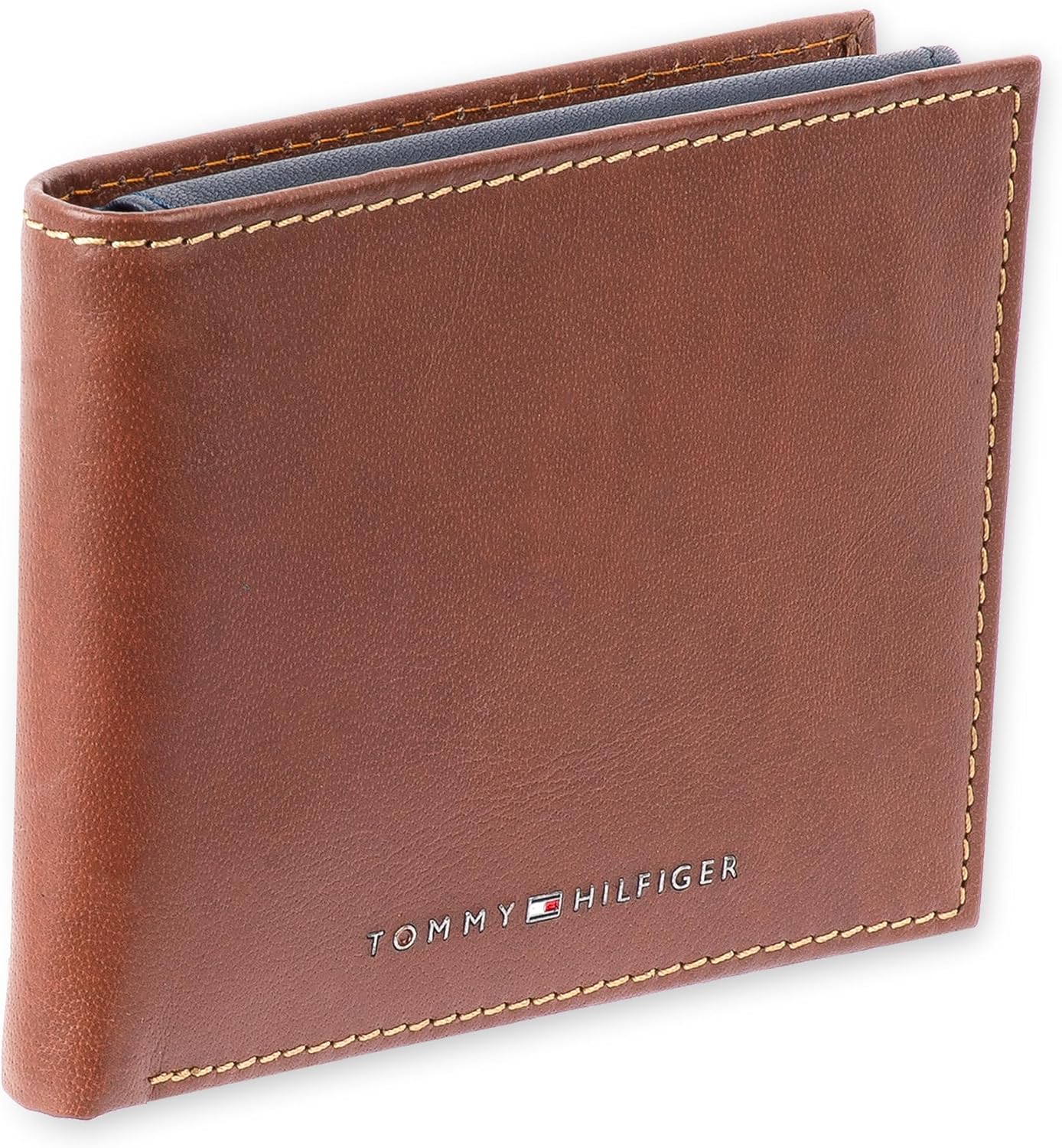 BILLETERA DE CUERO PARA HOMBRE TOMMY HILFIGER BIFOLD CON VENTANA PARA ID REMOVIBLE TAN/NAVY - 2