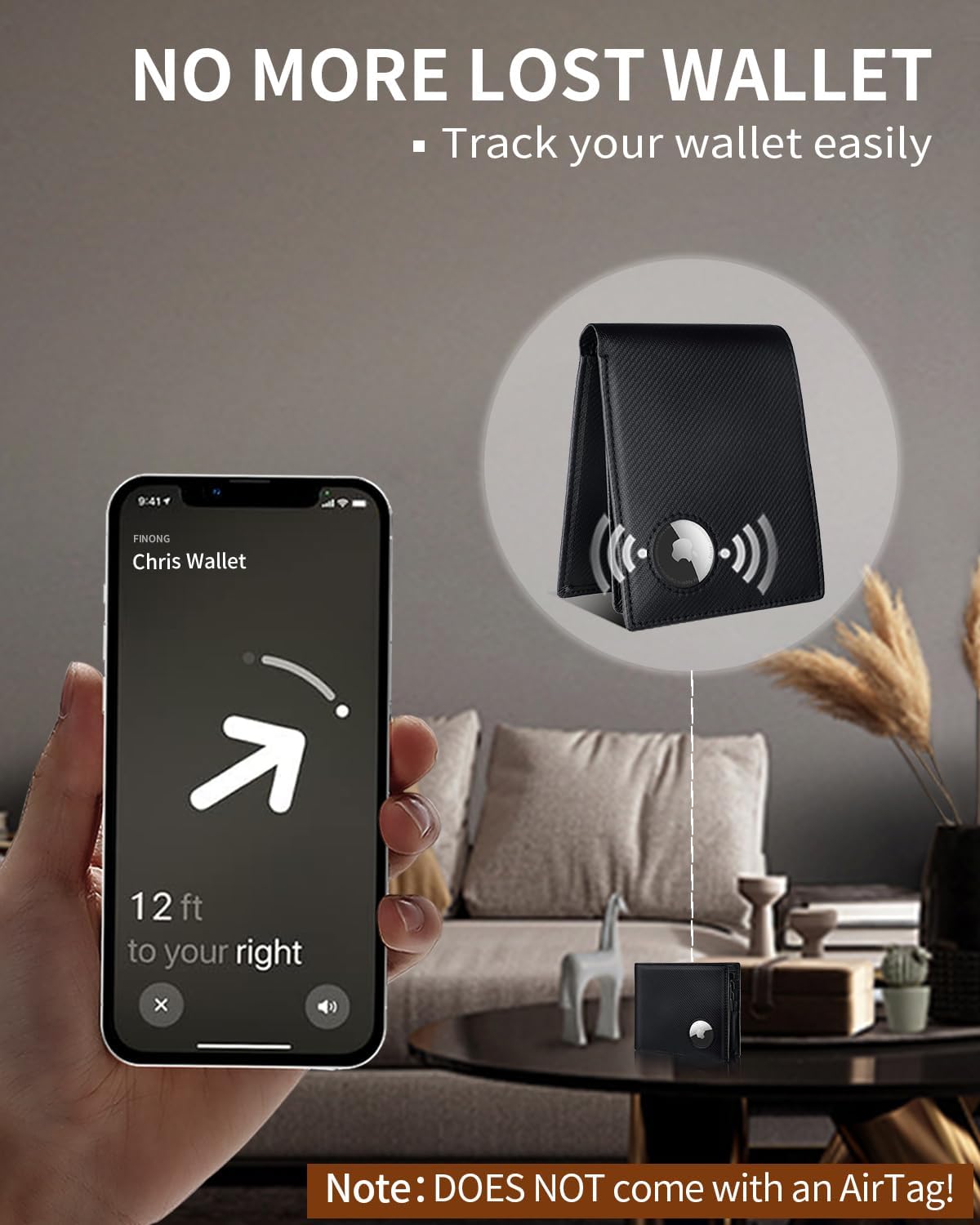 BILLETERA PARA HOMBRE SEROVI BIFOLD CON PORTA AIRTAG Y BLOQUEO RFID - 2