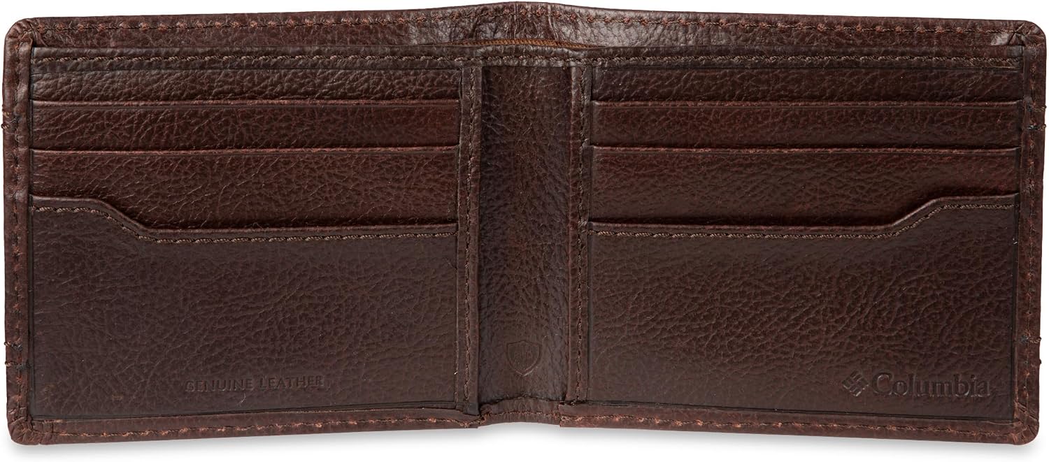 BILLETERA PARA HOMBRE COLUMBIA RFID SLIM BIFOLD CON VENTANA PARA ID MARRÓN - 4
