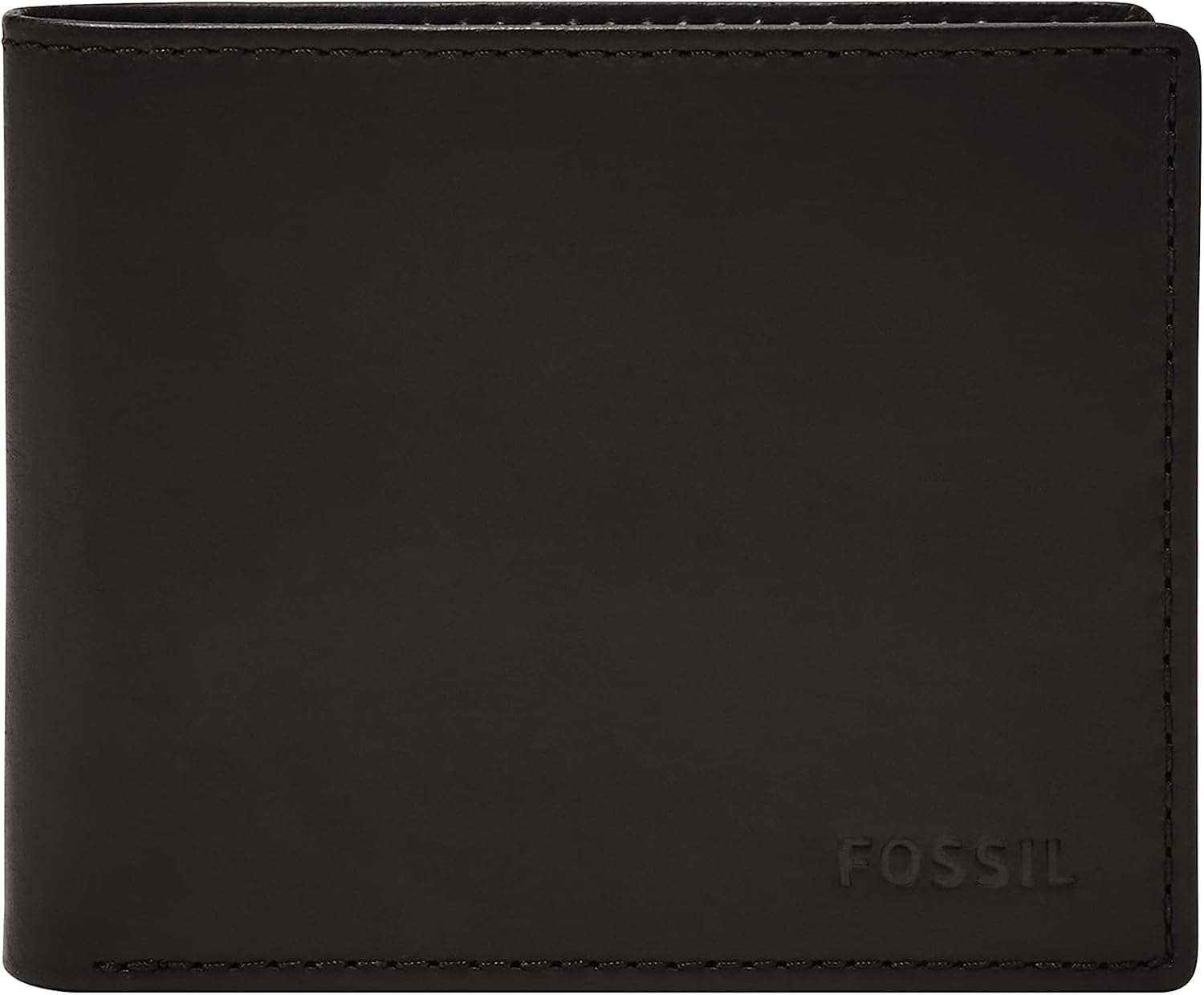 BILLETERA PARA HOMBRE FOSSIL DERRICK DE CUERO CON BLOQUEO RFID BIFOLD CON FLIP ID NEGRO - 1