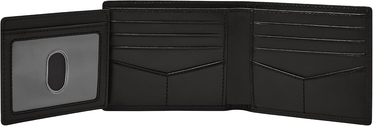BILLETERA PARA HOMBRE FOSSIL DERRICK DE CUERO CON BLOQUEO RFID BIFOLD CON FLIP ID NEGRO - 3