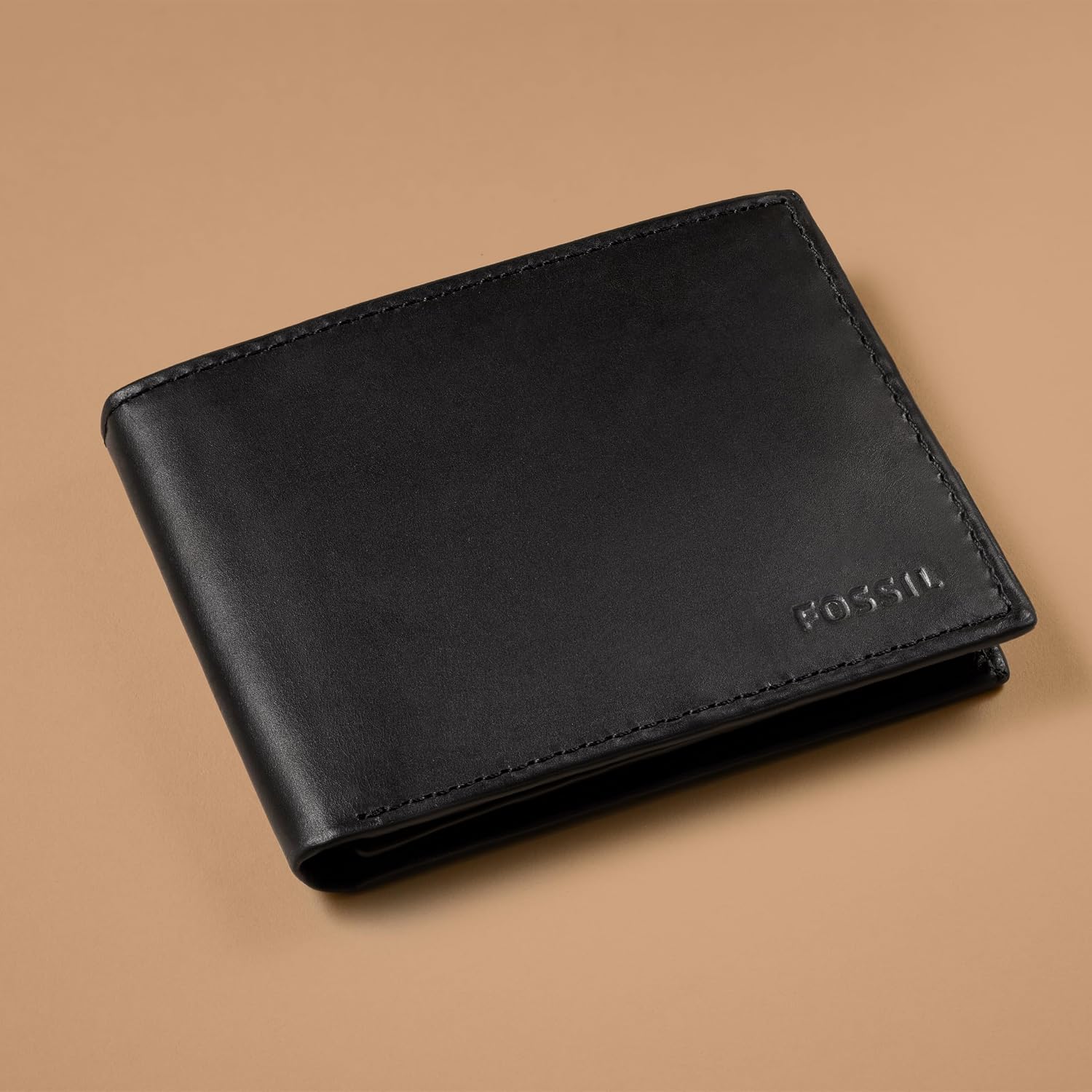 BILLETERA PARA HOMBRE FOSSIL DERRICK DE CUERO CON BLOQUEO RFID BIFOLD CON FLIP ID NEGRO - 5