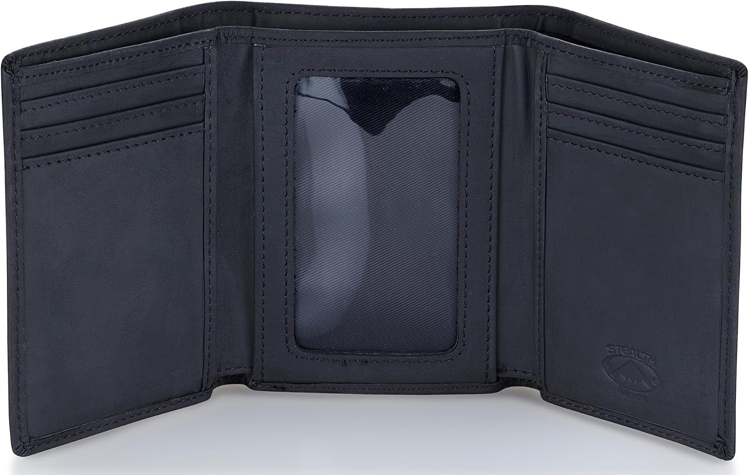 BILLETERA TRIFOLD STEALTH MODE PARA HOMBRE CON BLOQUEO RFID NEGRA - 1
