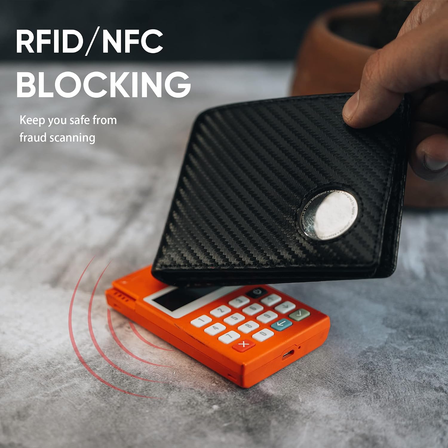 BILLETERA PARA HOMBRE SEROVI DE CUERO GENUINO CON PORTA AIRTAG Y BLOQUEO RFID - 3
