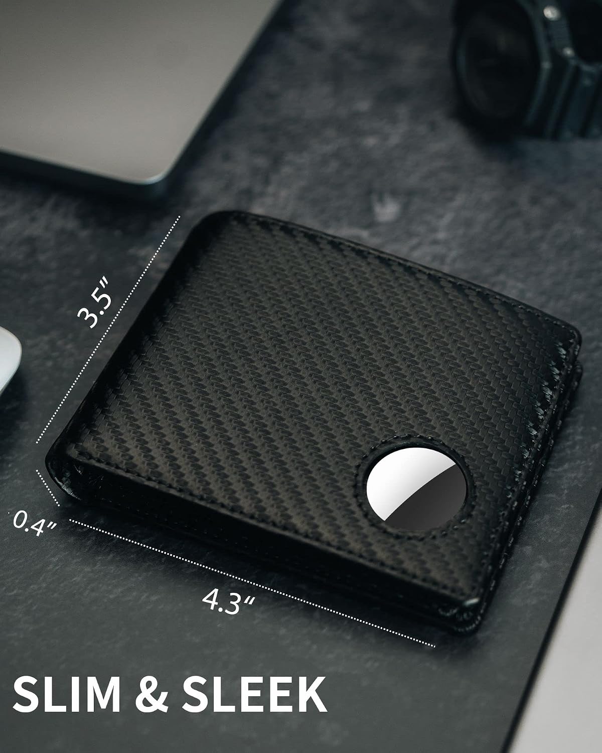BILLETERA PARA HOMBRE SEROVI DE CUERO GENUINO CON PORTA AIRTAG Y BLOQUEO RFID - 5
