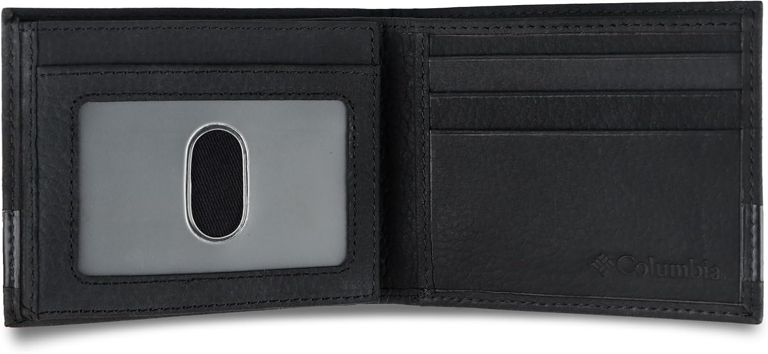 BILLETERA PARA HOMBRE COLUMBIA SLIM BIFOLD CON VENTANA PARA ID NEGRO - 4