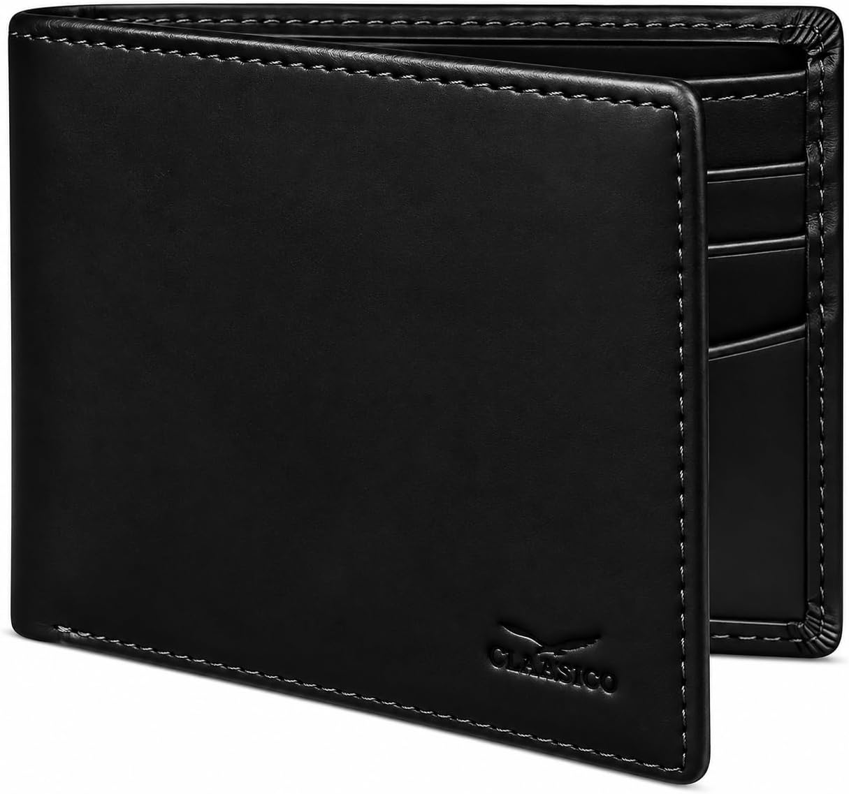 BILLETERA DE CUERO PARA HOMBRE CLAASICO CON BLOQUEO RFID Y VENTANA PARA IDENTIFICACIÓN - 1