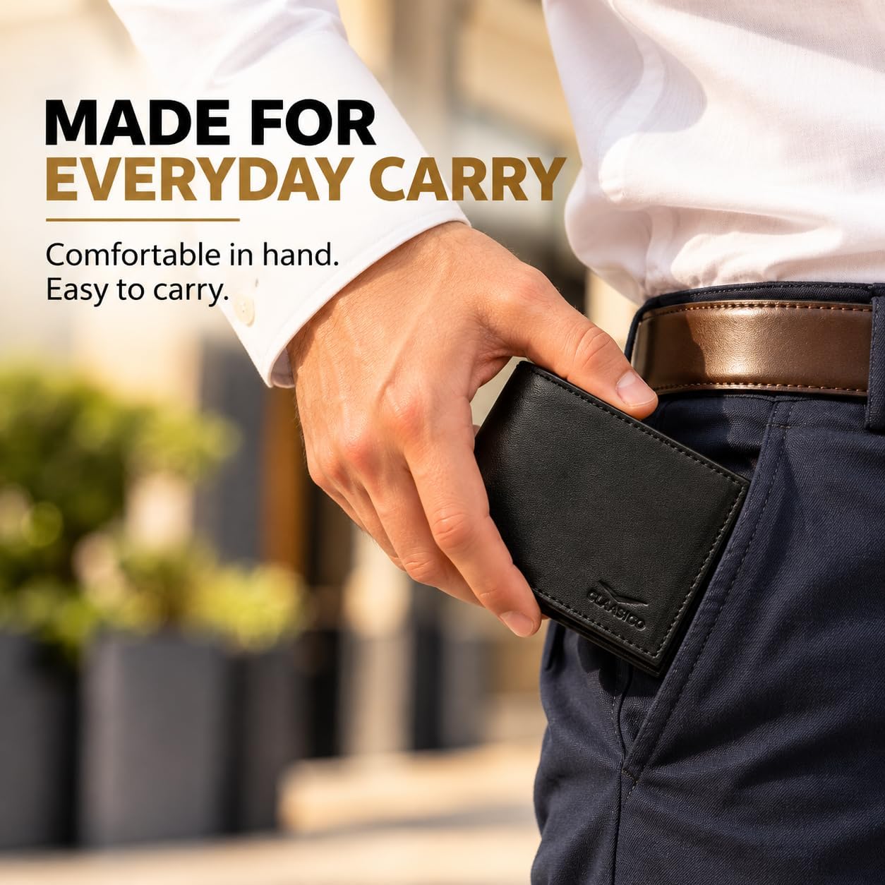 BILLETERA DE CUERO PARA HOMBRE CLAASICO CON BLOQUEO RFID Y VENTANA PARA IDENTIFICACIÓN - 5