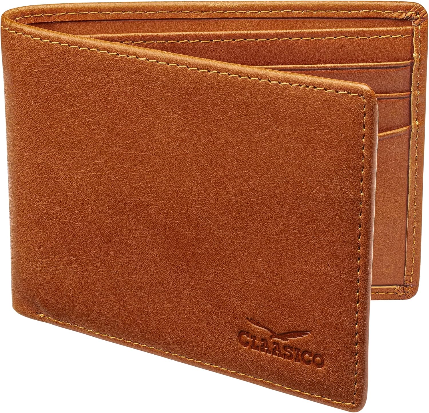 BILLETERA DE CUERO PARA HOMBRE CLAASICO CON BLOQUEO RFID Y VENTANA PARA IDENTIFICACIÓN - 1