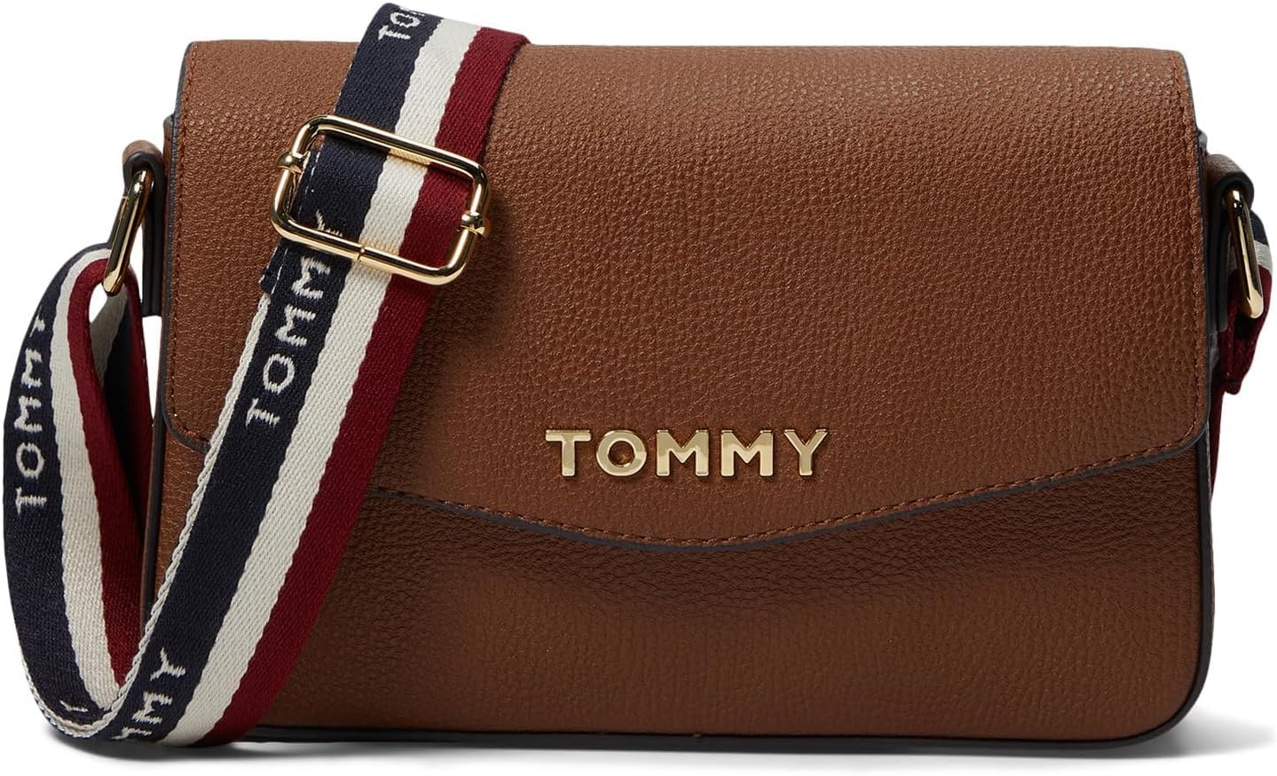BOLSO CROSSBODY TOMMY HILFIGER REESE II ROJO EN PVC TEXTURIZADO - 1