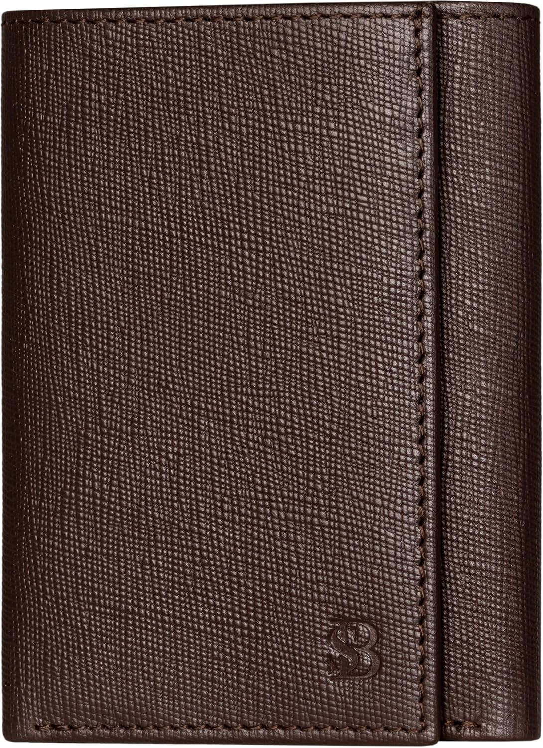 BILLETERA TRIFOLD PARA HOMBRE SERMAN BRANDS CUERO FULL GRAIN CON BLOQUEO RFID Y 11 RANURAS PARA TARJETAS - 1