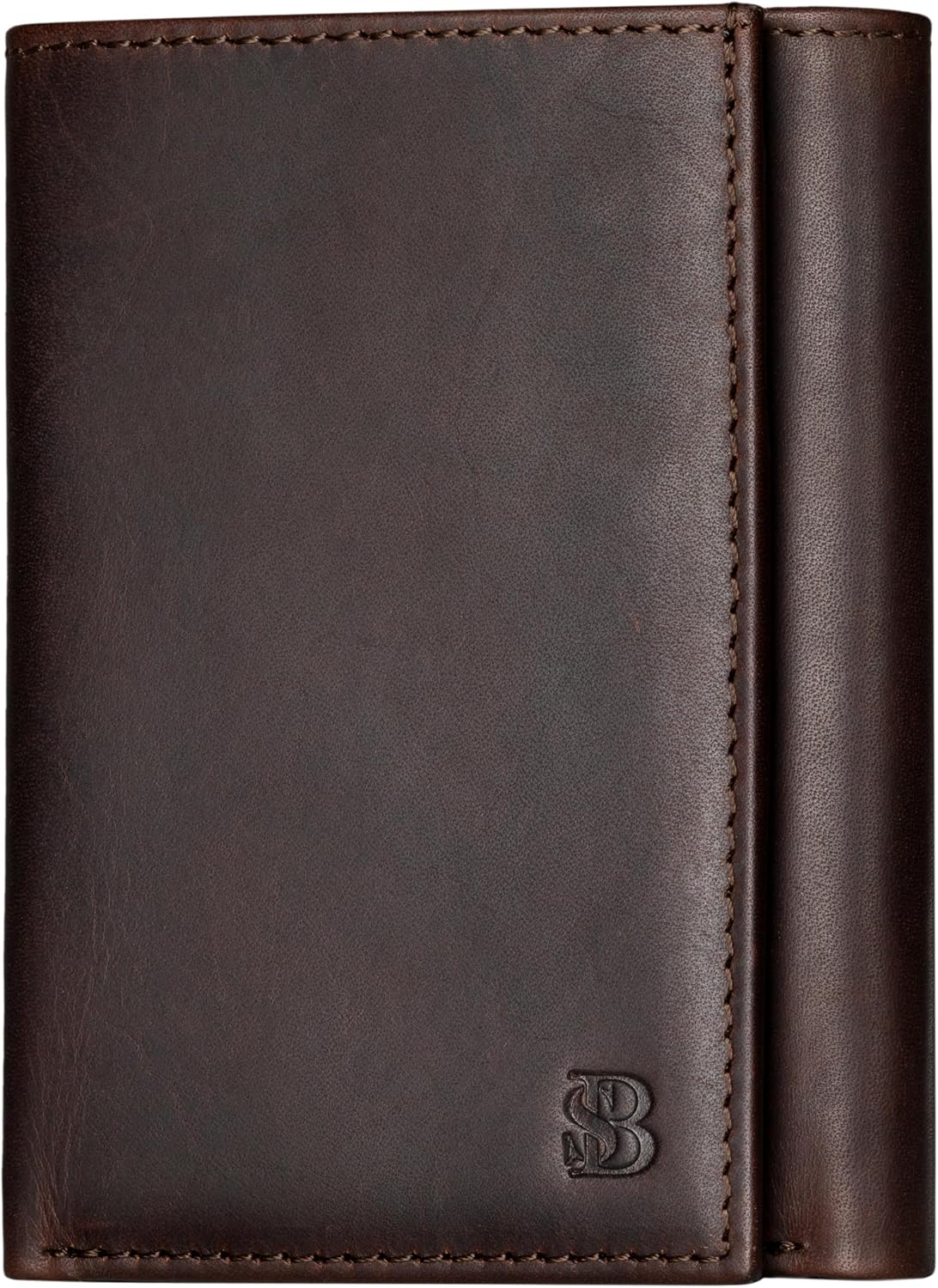 BILLETERA TRIFOLD PARA HOMBRE SERMAN BRANDS CUERO FULL GRAIN CON BLOQUEO RFID 11 RANURAS PARA TARJETAS Y VENTANA ID - 1