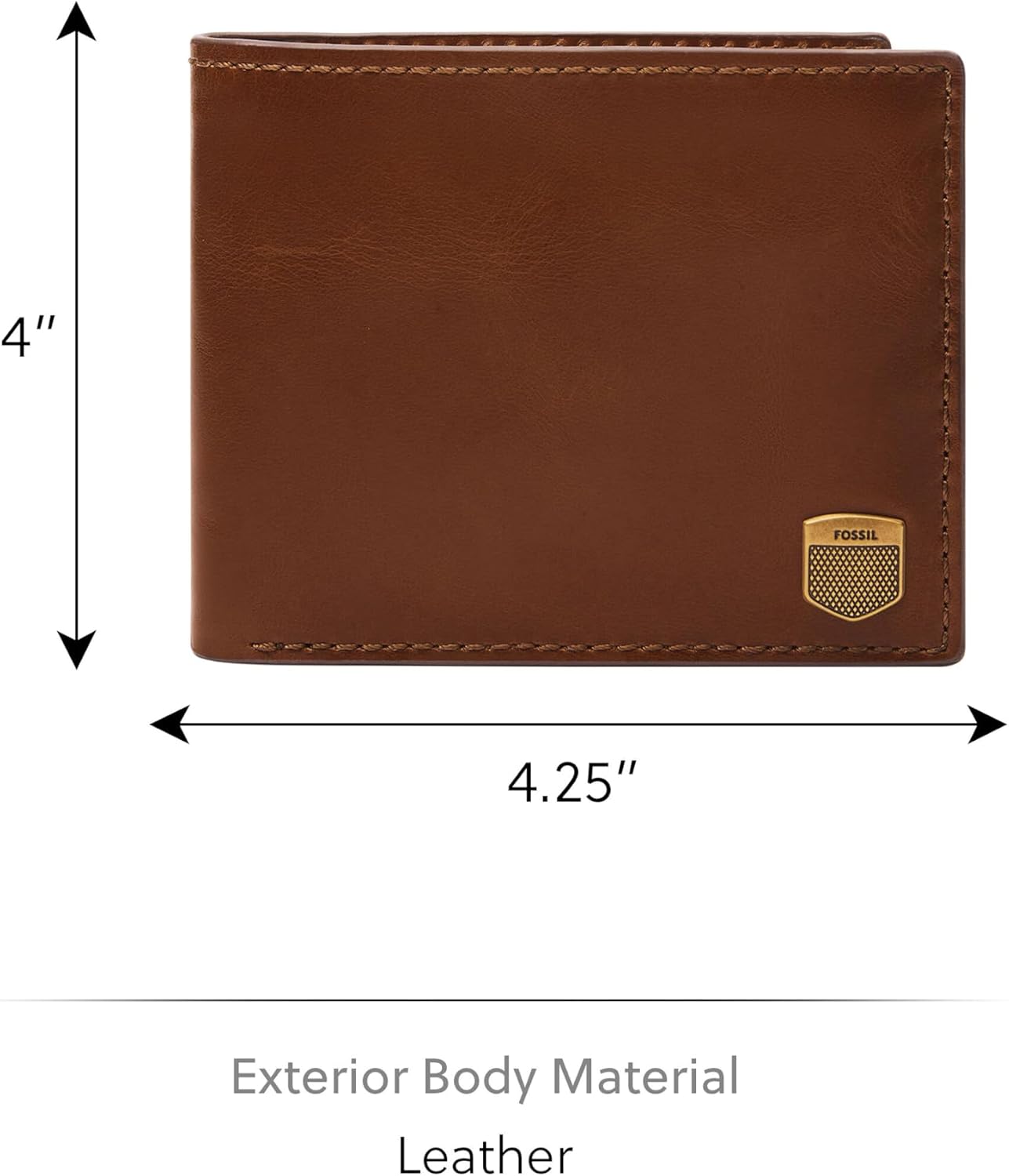 BILLETERA PARA HOMBRE FOSSIL HAYES DE CUERO BIFOLD MARRÓN - 3