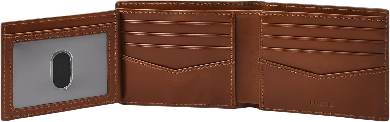 BILLETERA PARA HOMBRE FOSSIL HAYES DE CUERO BIFOLD MARRÓN - 4