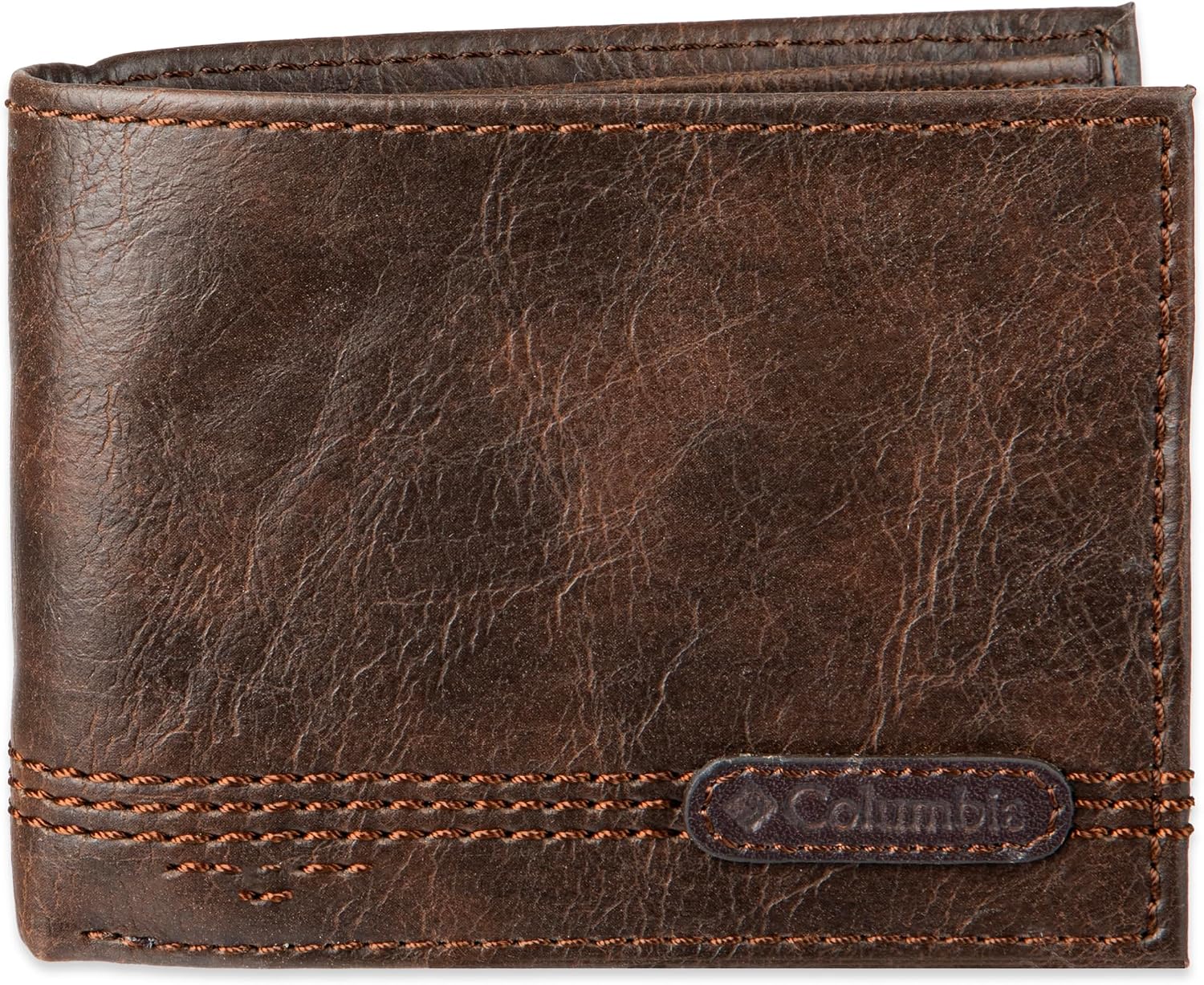 BILLETERA SLIM BIFOLD PARA HOMBRE COLUMBIA CON VENTANA PARA ID MARRÓN - 1
