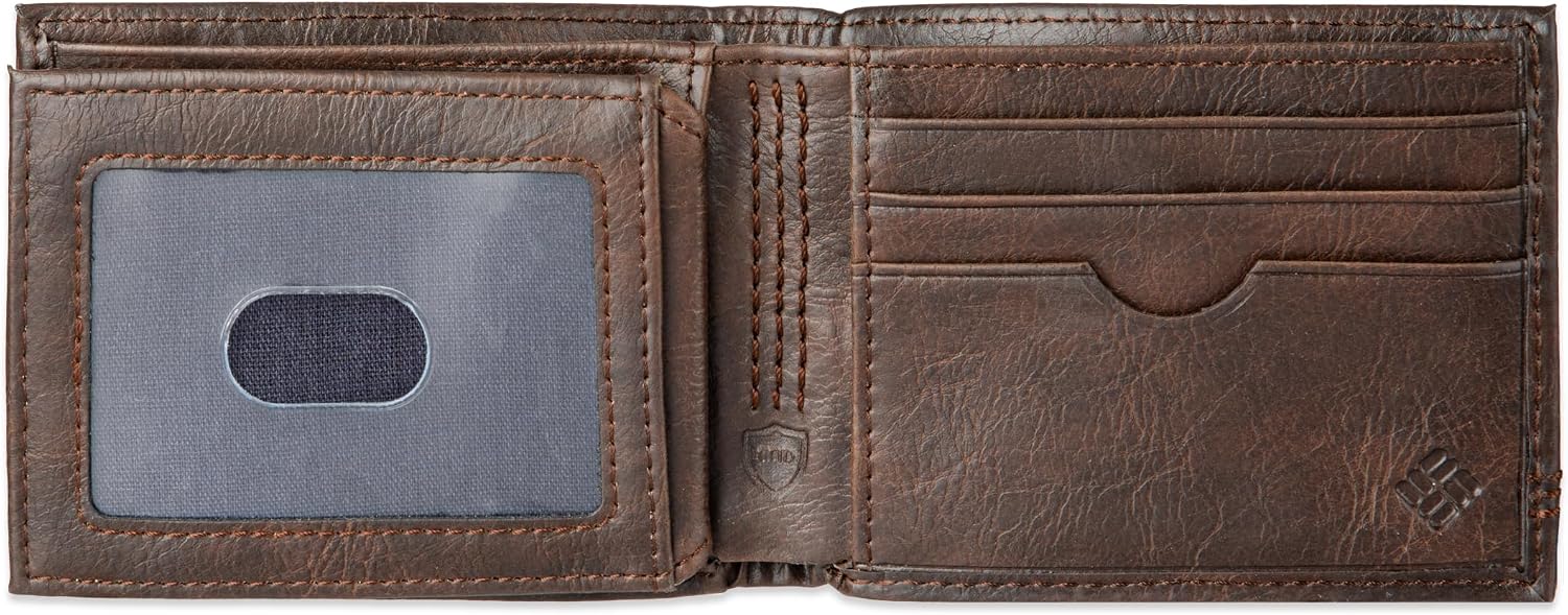 BILLETERA SLIM BIFOLD PARA HOMBRE COLUMBIA CON VENTANA PARA ID MARRÓN - 4