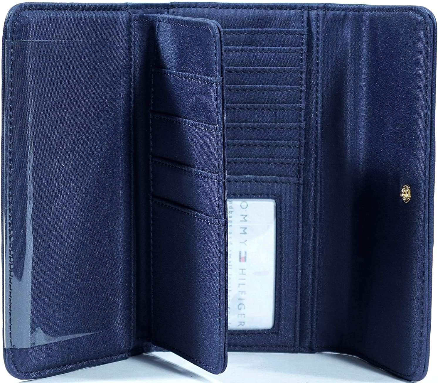 BILLETERA PARA MUJER TOMMY HILFIGER TH LOGO PRINT AZUL MARINO Y BLANCO - 3