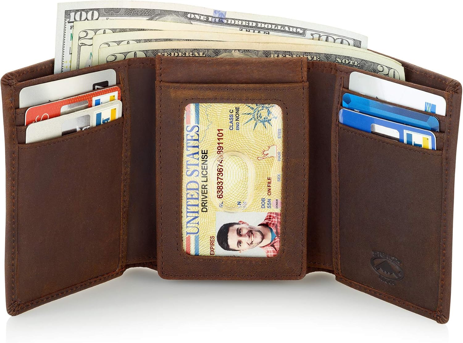 BILLETERA TRIFOLD DE CUERO STEALTH MODE PARA HOMBRE CON BLOQUEO RFID - 2