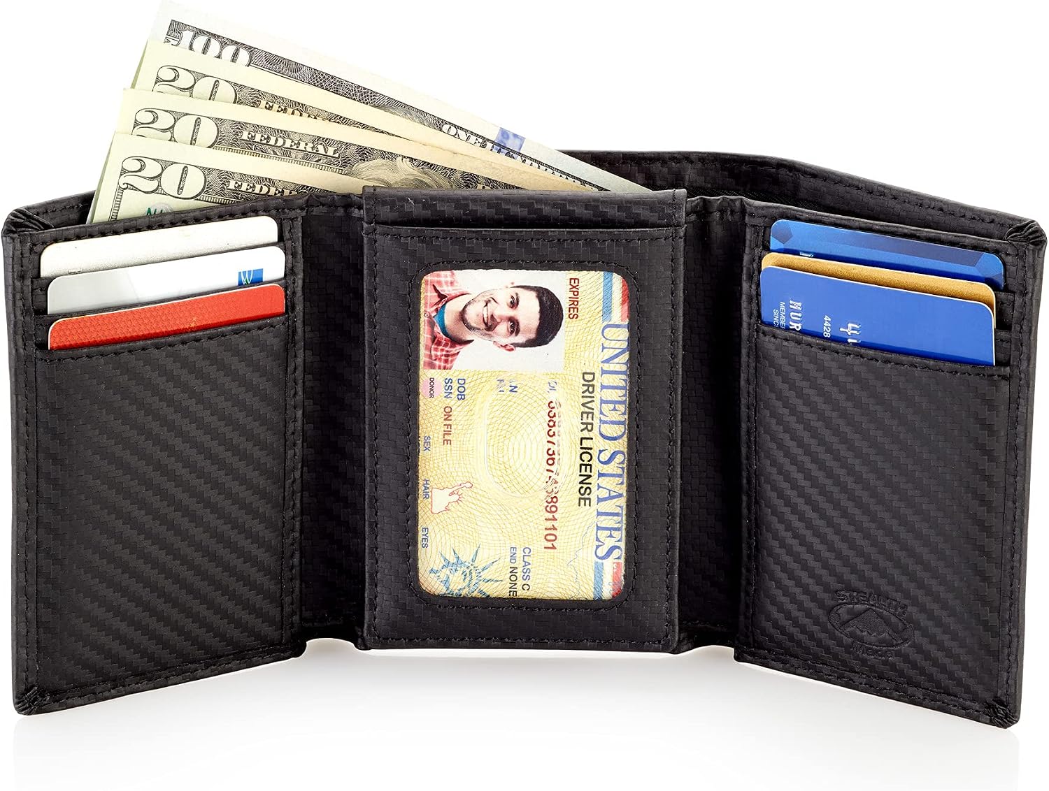 BILLETERA TRIFOLD DE CUERO STEALTH MODE PARA HOMBRE CON BLOQUEO RFID - 2