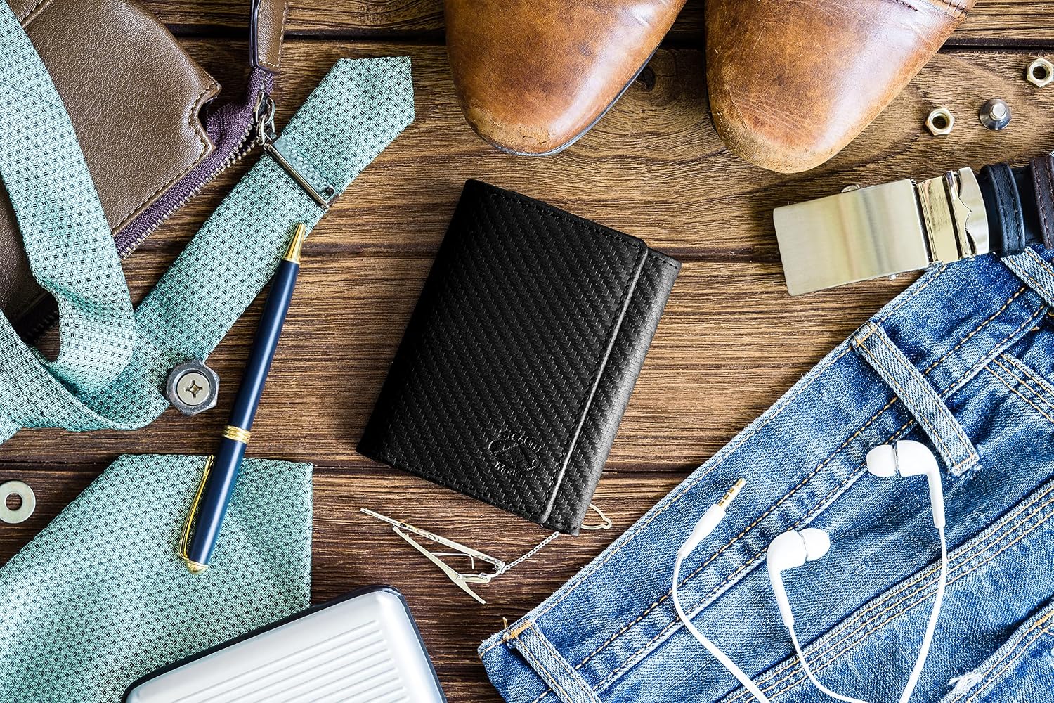 BILLETERA TRIFOLD DE CUERO STEALTH MODE PARA HOMBRE CON BLOQUEO RFID - 4