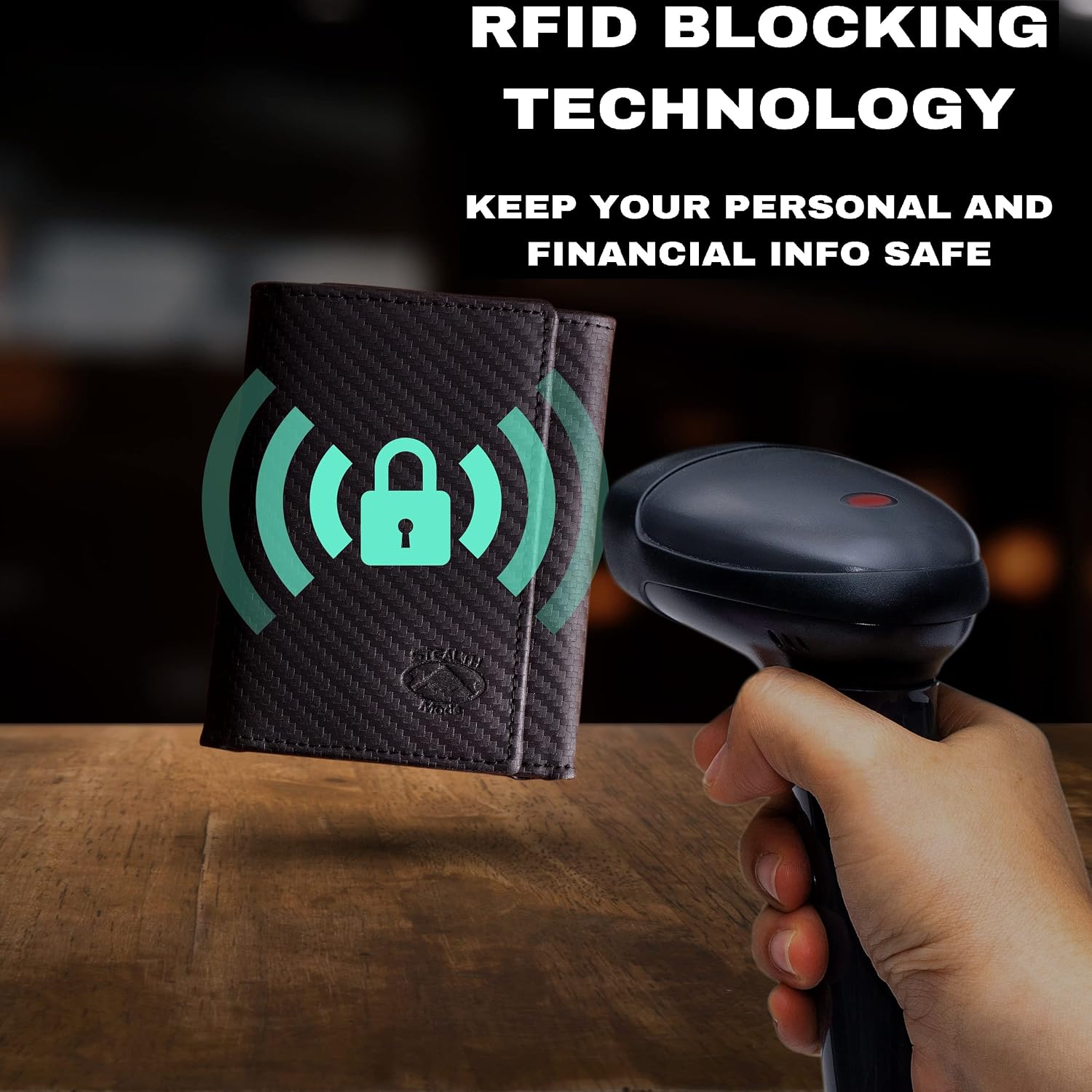 BILLETERA TRIFOLD DE CUERO STEALTH MODE PARA HOMBRE CON BLOQUEO RFID - 5