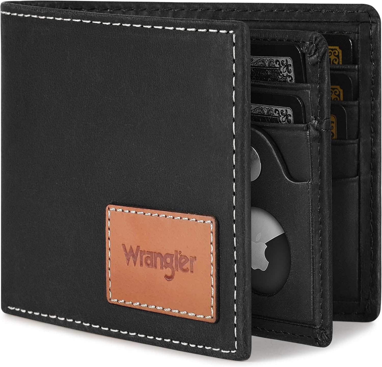 BILLETERA PARA HOMBRE WRANGLER CON PORTA AIRTAG DE CUERO GENUINO BIFOLD - 1