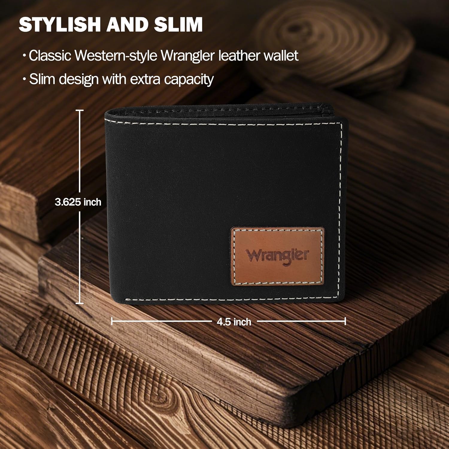 BILLETERA PARA HOMBRE WRANGLER CON PORTA AIRTAG DE CUERO GENUINO BIFOLD - 2