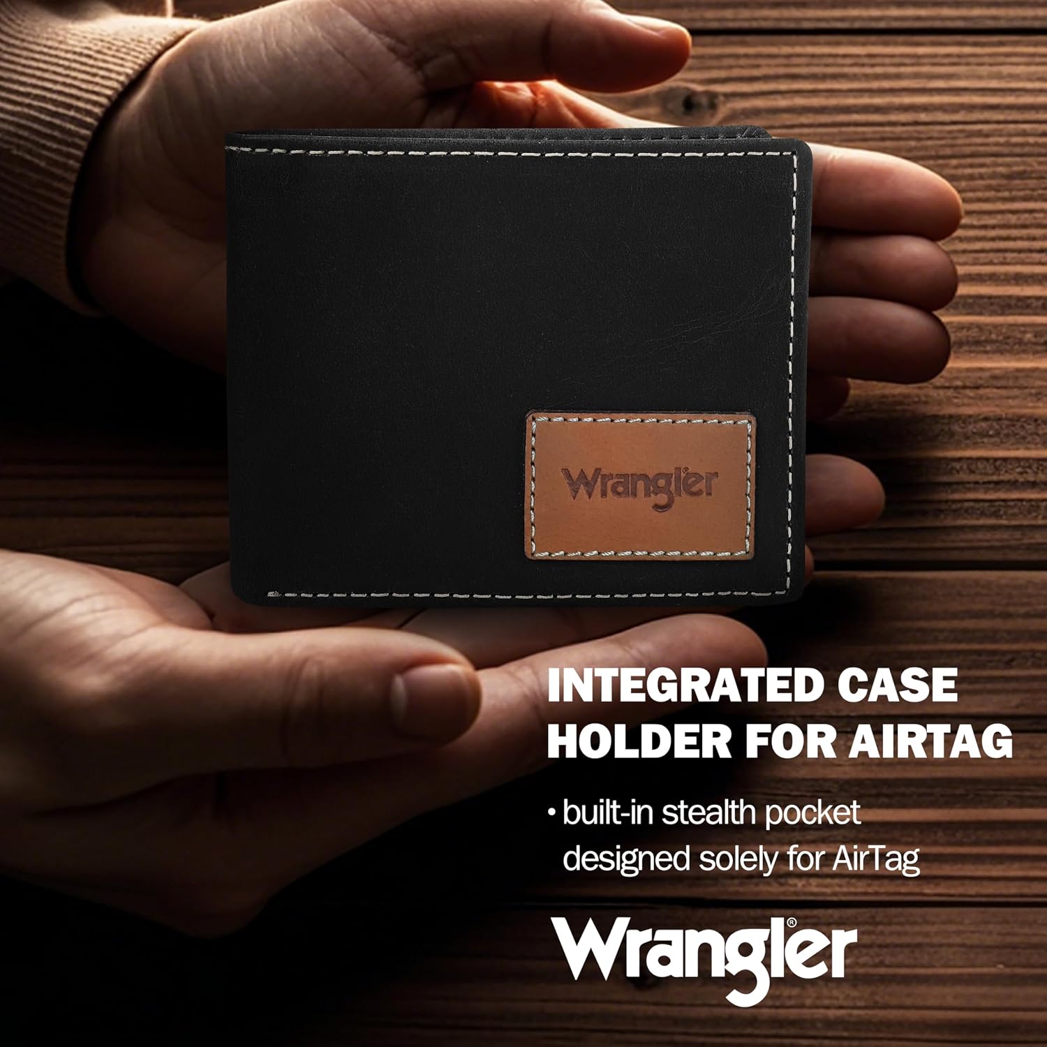 BILLETERA PARA HOMBRE WRANGLER CON PORTA AIRTAG DE CUERO GENUINO BIFOLD - 3