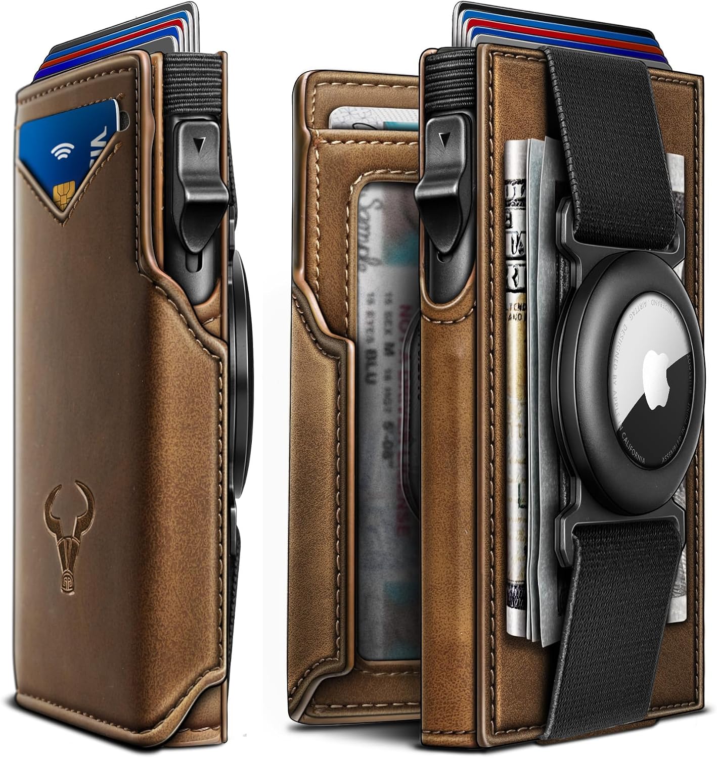BILLETERA PARA HOMBRE BULLIANT SLIM DE CUERO CON CLIP METÁLICO Y CIERRE MAGNÉTICO - 1